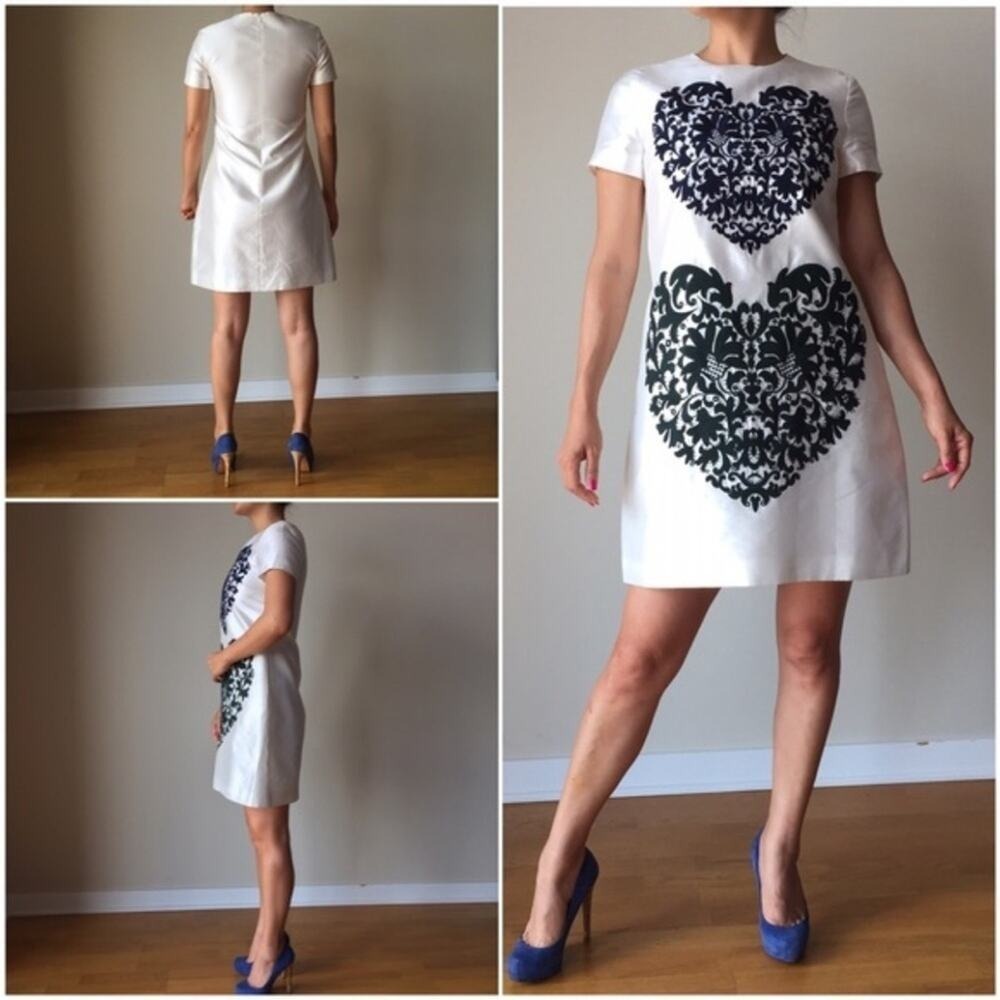 STELLA MCCARTNEY Heart print embroidery cotton blend dress size 38 US 2